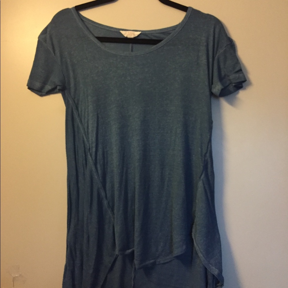 Blue high low shirt